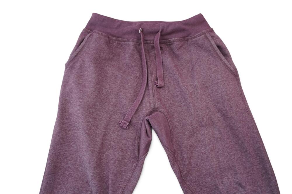 YoungLA Sweatpants Joggers Womens Small Purple Fleece Elastic Waist Cuffed Gym